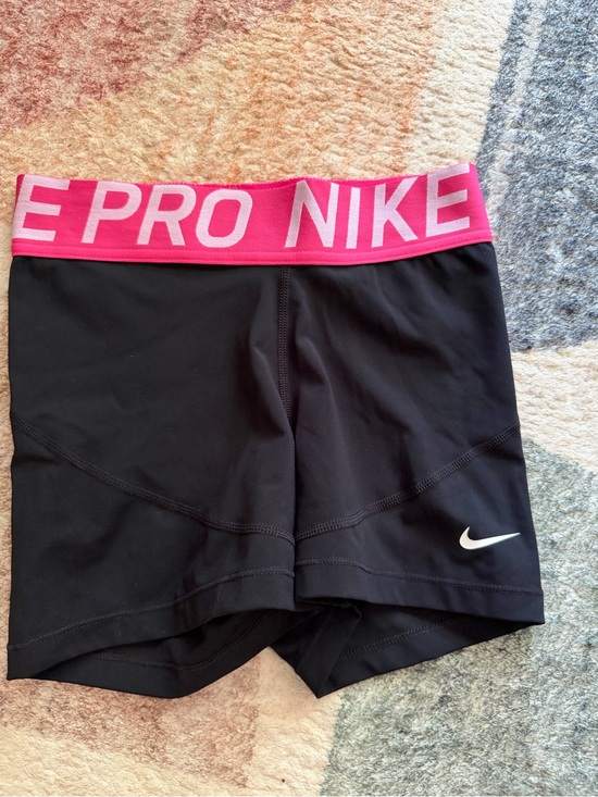 Nike Pants - Nike Women's Black Bike Shorts with Pink Pro Waistband